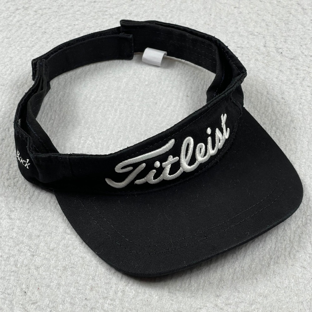 Titleist Golf Visor Mens OSFM Black Bulle Rock Adjustable Strap Hat Athletic